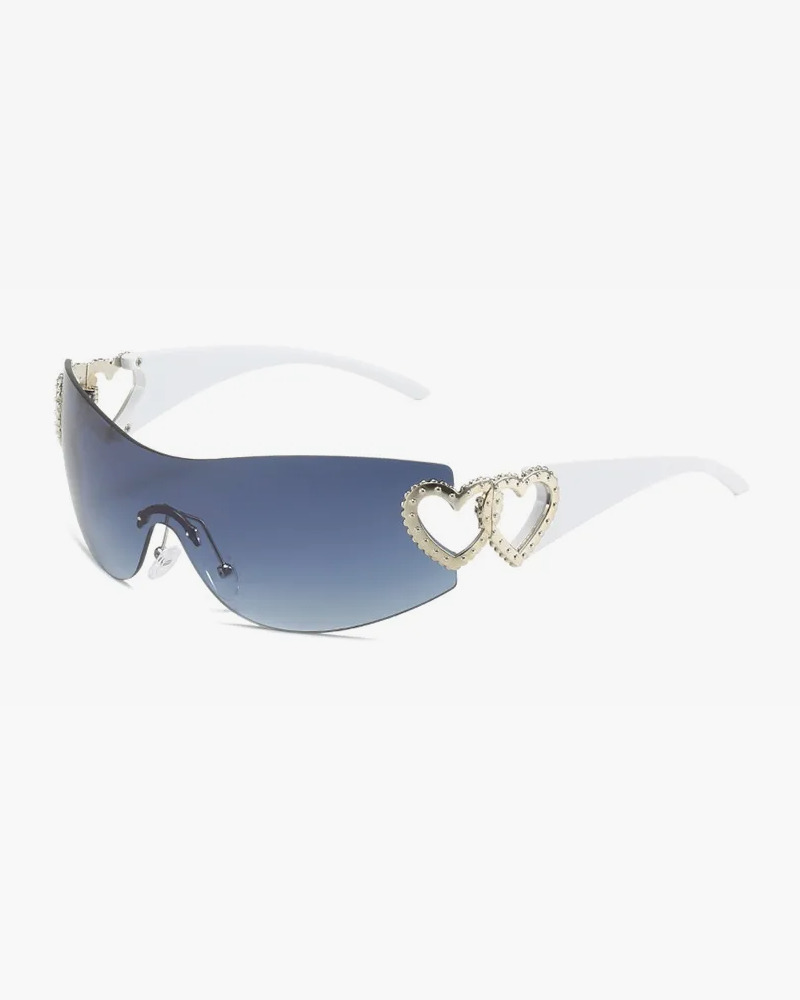 Y2K Rimless Heart Sunglasses - Retro 90s Grunge, Pastel Goth, and Summer Y2K Fashion