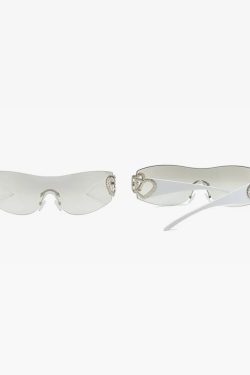 Y2K Rimless Heart Sunglasses - Retro 90s Grunge, Pastel Goth, and Summer Y2K Fashion
