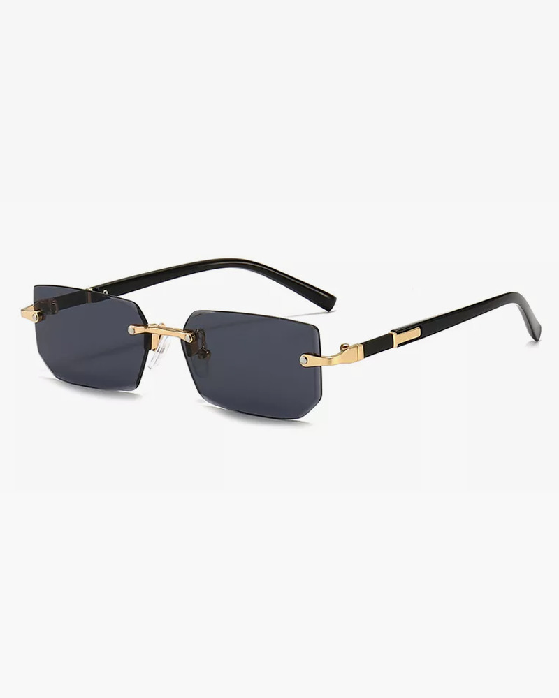 Y2K Rimless Rectangle Sunglasses - Retro 90s Grunge, Hip Hop, and Pastel Goth Fashion