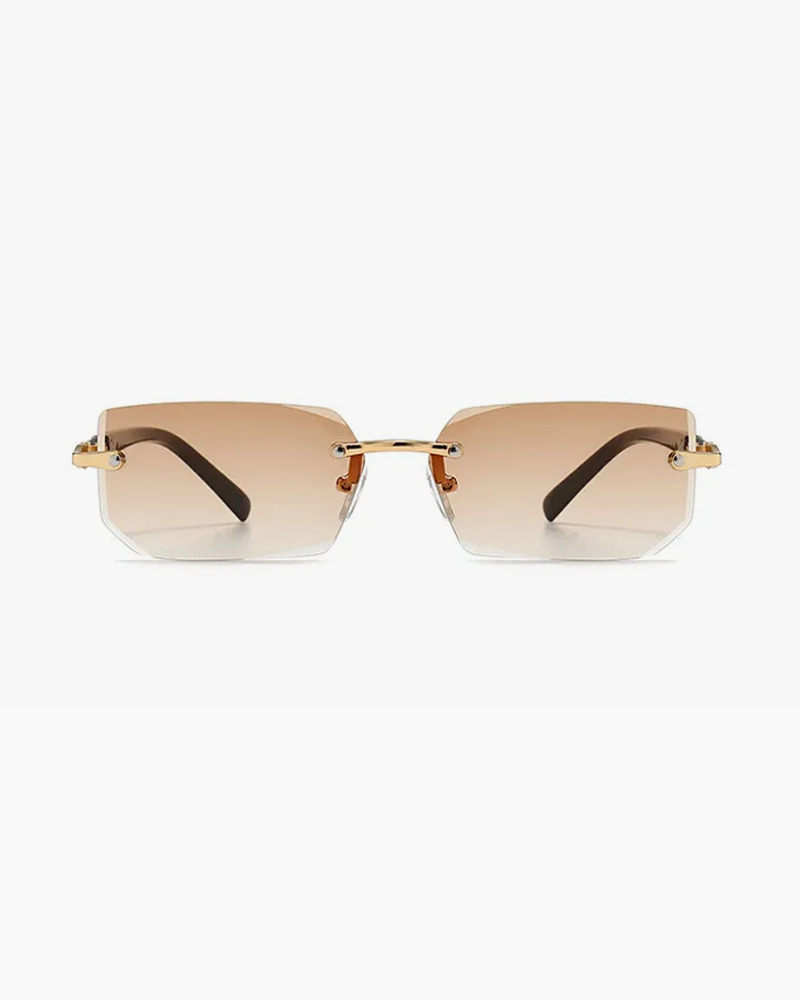 Y2K Rimless Rectangle Sunglasses - Retro 90s Grunge, Hip Hop, and Pastel Goth Fashion