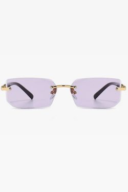 Y2K Rimless Rectangle Sunglasses - Retro 90s Grunge, Hip Hop, and Pastel Goth Fashion