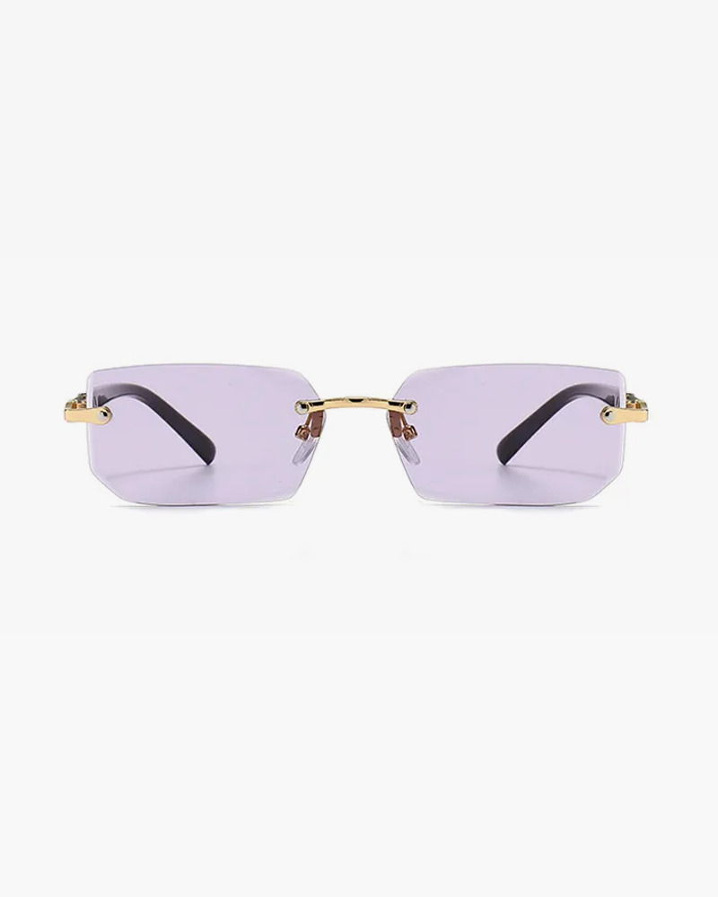 Y2K Rimless Rectangle Sunglasses - Retro 90s Grunge, Hip Hop, and Pastel Goth Fashion
