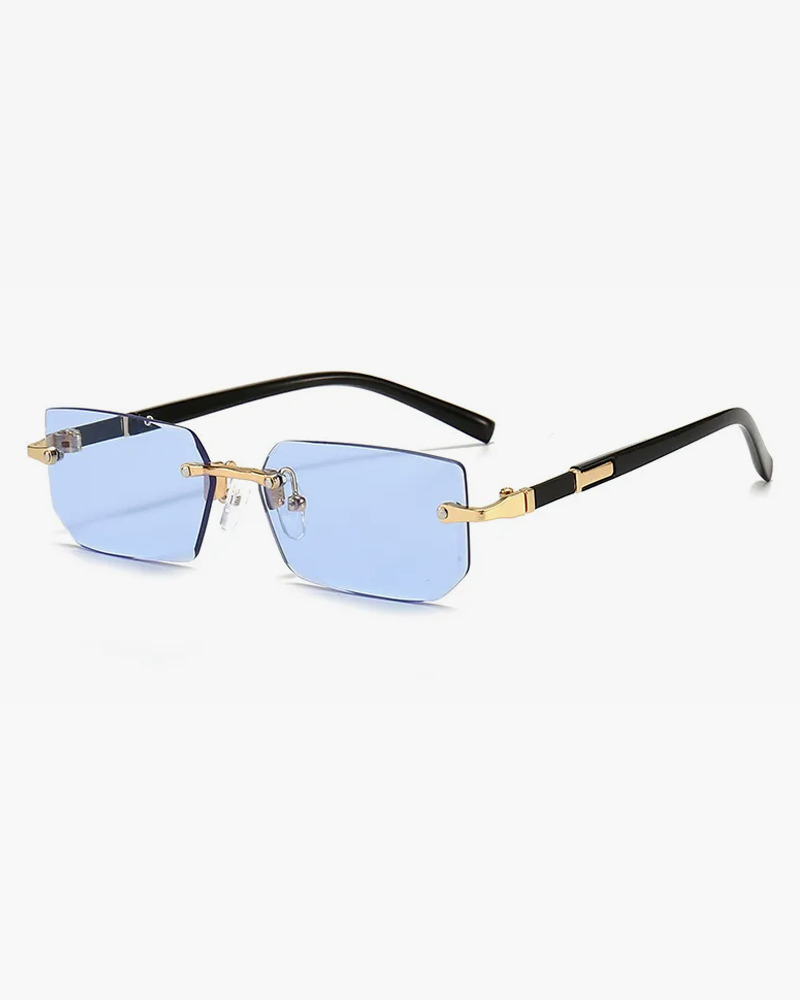 Y2K Rimless Rectangle Sunglasses - Retro 90s Grunge, Hip Hop, and Pastel Goth Fashion