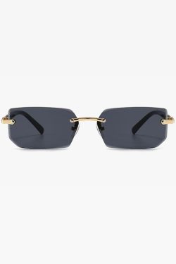 Y2K Rimless Rectangle Sunglasses - Retro 90s Grunge, Hip Hop, and Pastel Goth Fashion