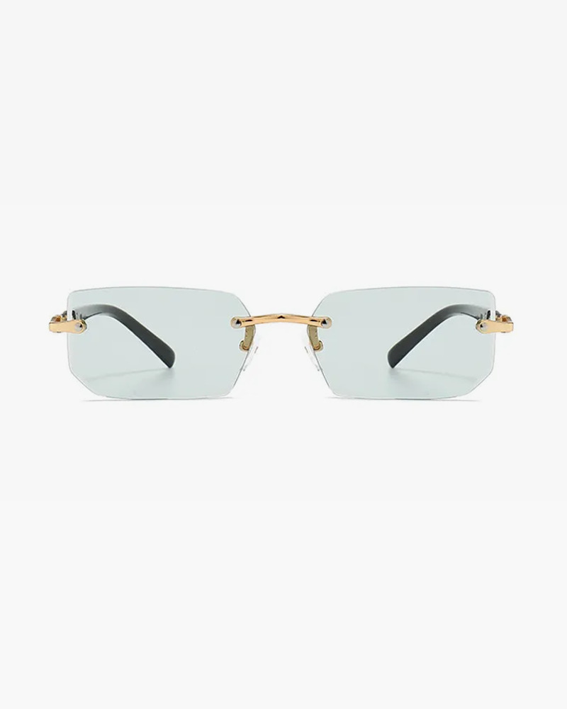 Y2K Rimless Rectangle Sunglasses - Retro 90s Grunge, Hip Hop, and Pastel Goth Fashion