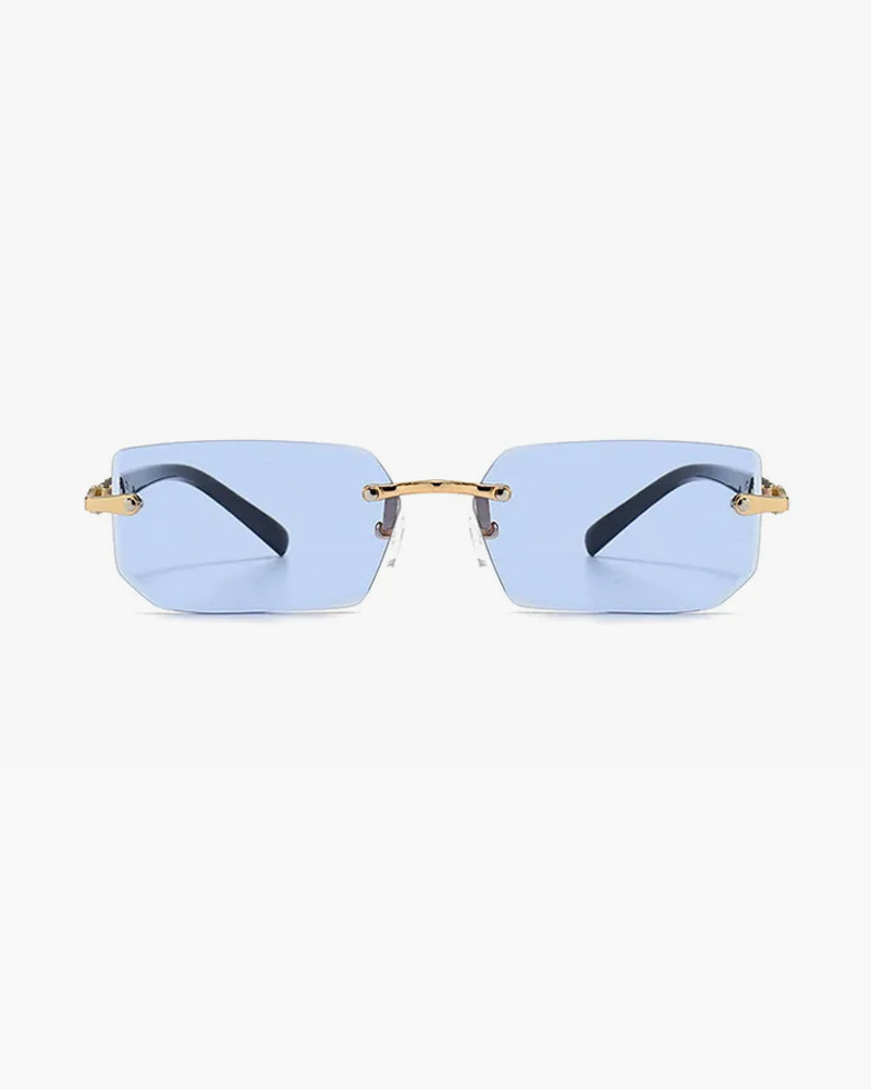 Y2K Rimless Rectangle Sunglasses - Retro 90s Grunge, Hip Hop, and Pastel Goth Fashion