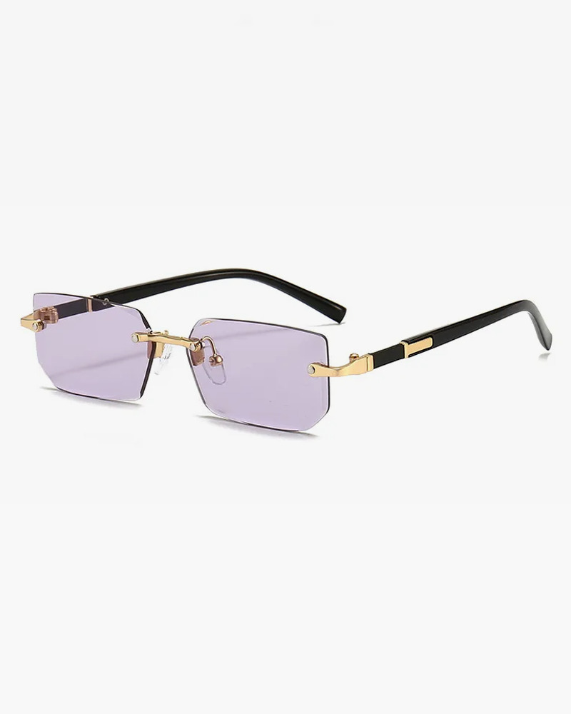 Y2K Rimless Rectangle Sunglasses - Retro 90s Grunge, Hip Hop, and Pastel Goth Fashion