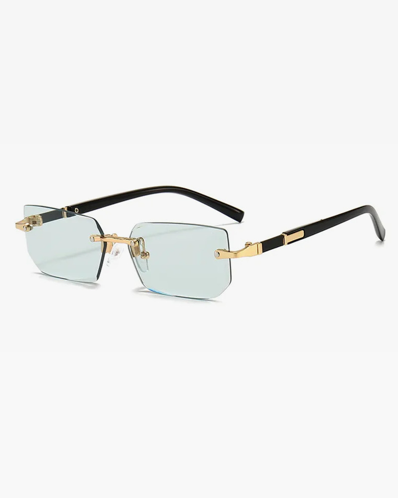 Y2K Rimless Rectangle Sunglasses - Retro 90s Grunge, Hip Hop, and Pastel Goth Fashion