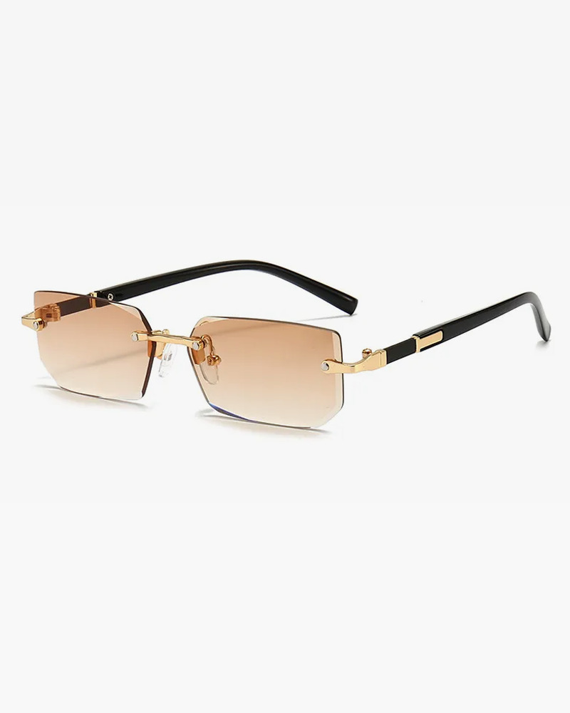 Y2K Rimless Rectangle Sunglasses - Retro 90s Grunge, Hip Hop, and Pastel Goth Fashion