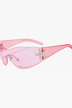 Y2K Rimless Sunglasses - Retro 90s Fashion, Grunge, Y2K Party, and Summer Outfits Accessory