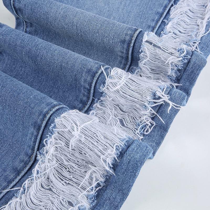Y2K Ripped Flare Jeans - 90s Grunge, Retro Style, Summer Y2K Outfits, Y2K Fashion Essentials
