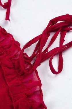 Y2K Ruched Red Mini Dress - 90s Grunge Summer Outfit, Retro Party & Club Fashion