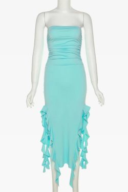 Y2K Ruffle Dress - 90s Grunge, Retro Summer, Pastel Goth, Y2K Party & Club Outfits