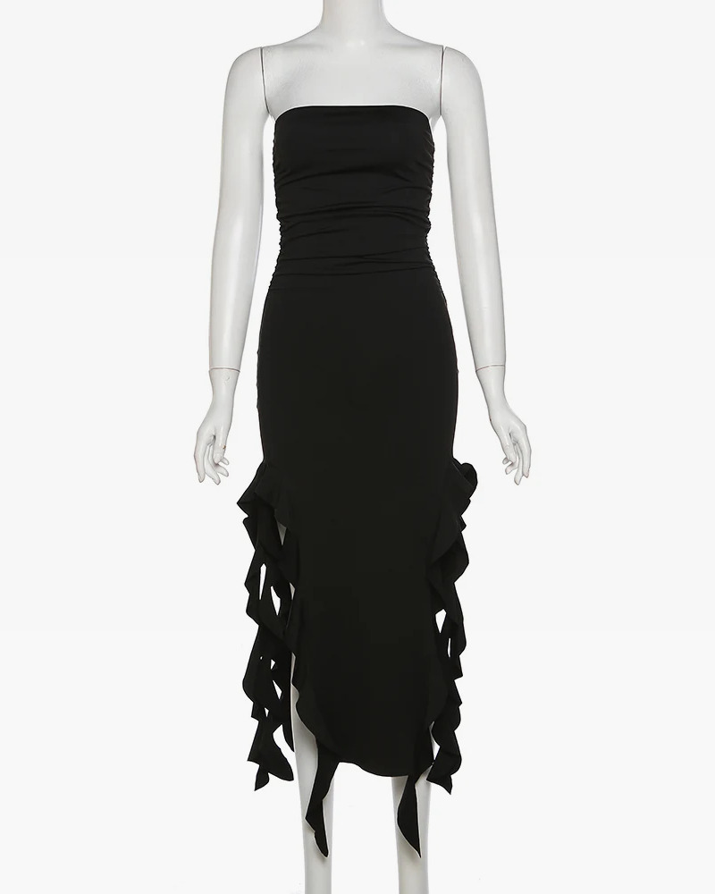 Y2K Ruffle Dress - 90s Grunge, Retro Summer, Pastel Goth, Y2K Party & Club Outfits
