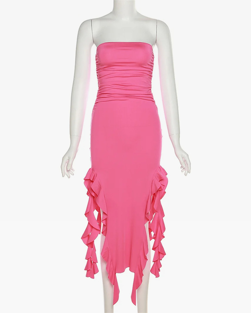 Y2K Ruffle Dress - 90s Grunge, Retro Summer, Pastel Goth, Y2K Party & Club Outfits
