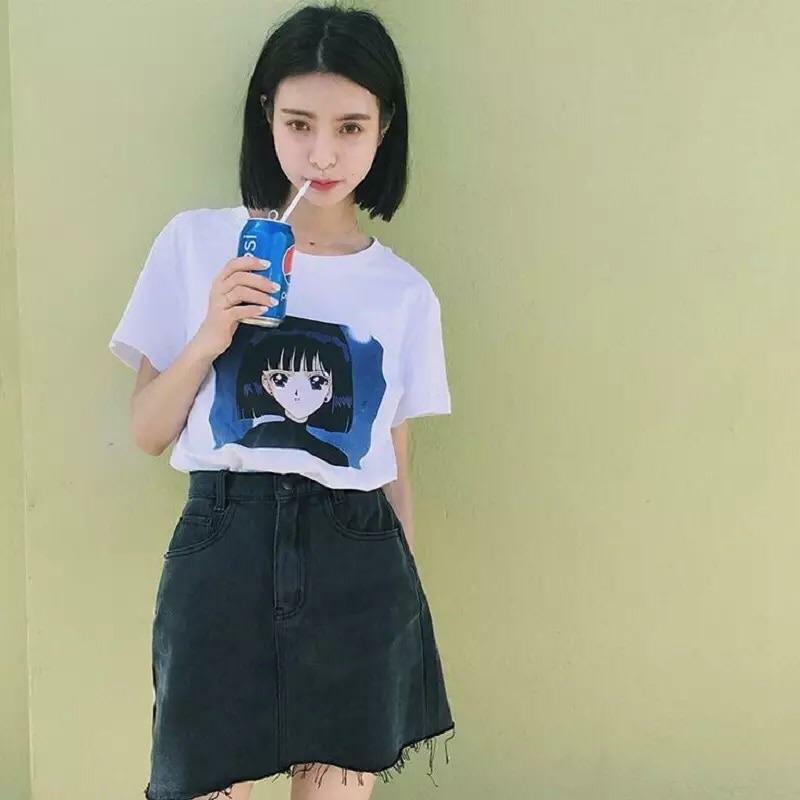 Y2K Sailor Moon Harajuku T-Shirt - 90s Grunge, Retro, Pastel Goth, Y2K Popstar,