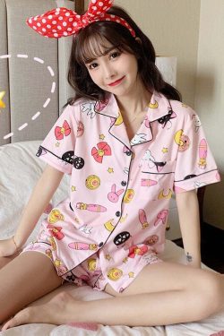 Y2K Sailor Moon Loungewear Set - 90s Grunge, Retro, Pastel Goth, Summer Outfits for Women