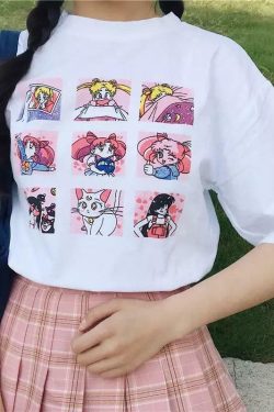 Y2K Sailor Moon Mood T-Shirt - Retro 90s Grunge, Pastel Goth, and Summer Y2K Outfits