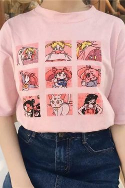Y2K Sailor Moon Mood T-Shirt - Retro 90s Grunge, Pastel Goth, and Summer Y2K Outfits
