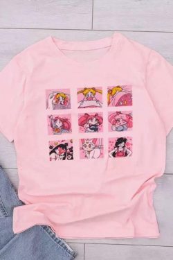 Y2K Sailor Moon Mood T-Shirt - Retro 90s Grunge, Pastel Goth, and Summer Y2K Outfits