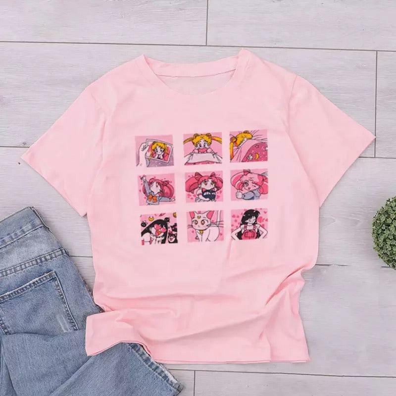 Y2K Sailor Moon Mood T-Shirt - Retro 90s Grunge, Pastel Goth, and Summer Y2K Outfits
