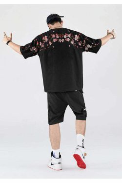 Y2K Sakura Flowers Embroidered Tee - 90s Grunge, Retro Summer, Pastel Goth, Y2K Fashion