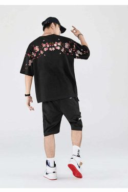 Y2K Sakura Flowers Embroidered Tee - 90s Grunge, Retro Summer, Pastel Goth, Y2K Fashion