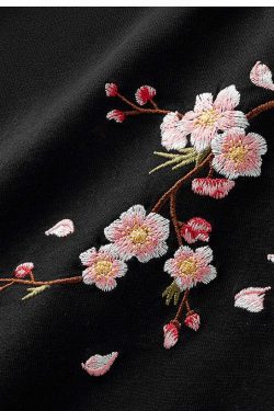 Y2K Sakura Flowers Embroidered Tee - Retro 90s Grunge, Pastel Goth, Summer Y2K Outfits