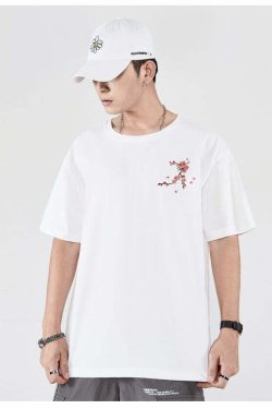 Y2K Sakura Flowers Embroidered Tee - Retro 90s Grunge, Pastel Goth, Summer Y2K Outfits