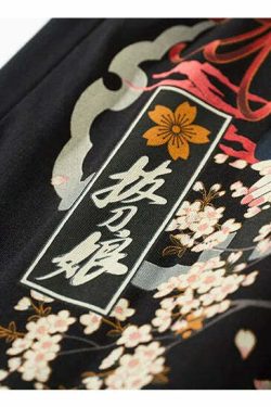 Y2K Sakura Samurai Tee - Retro 90s Grunge, Pastel Goth, and Summer Y2K Fashion