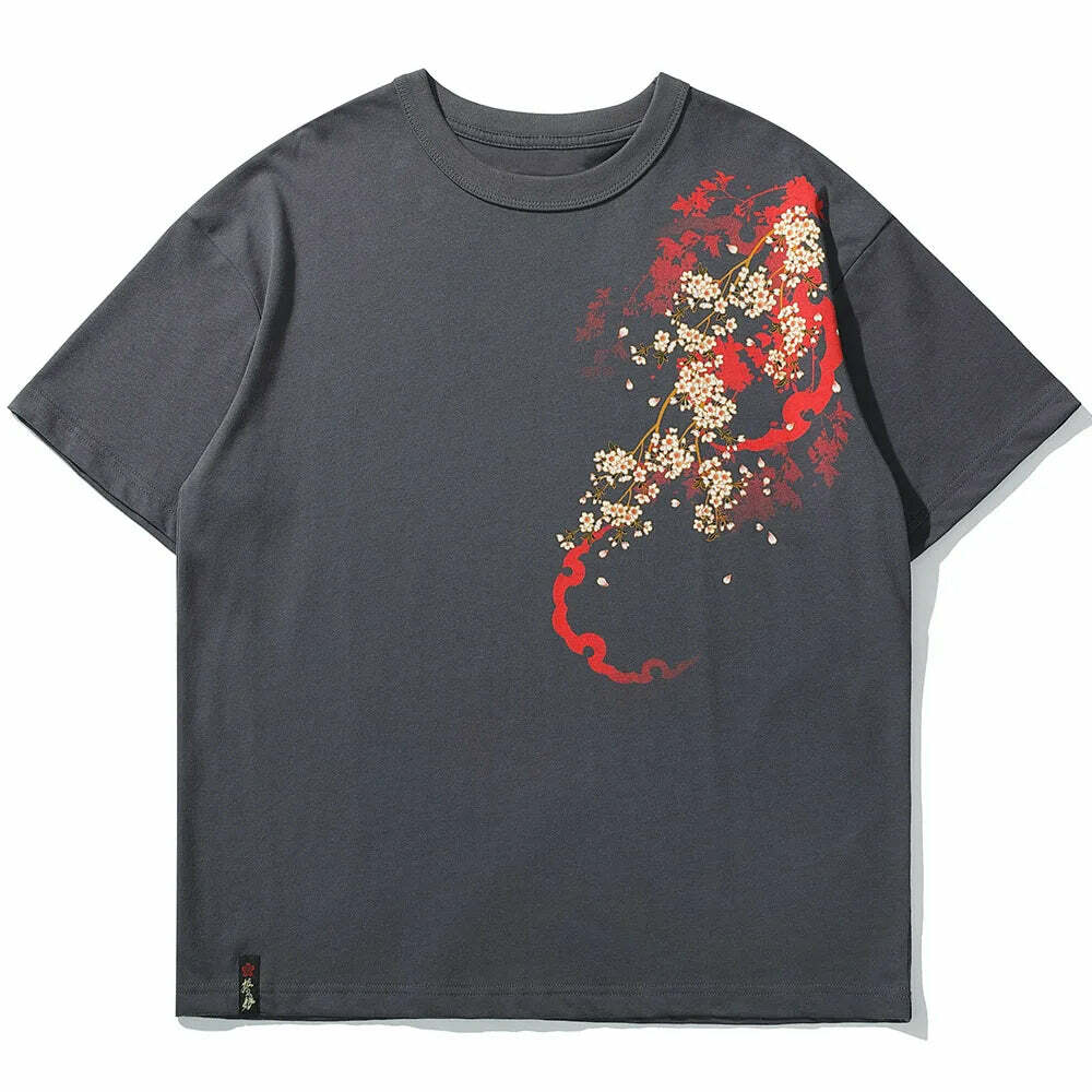 Y2K Sakura Samurai Tee - Retro 90s Grunge, Pastel Goth, and Summer Y2K Fashion