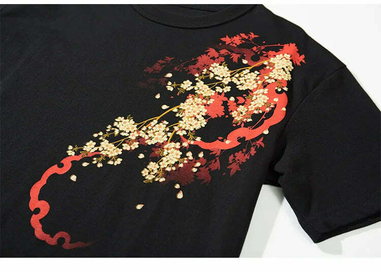Y2K Sakura Samurai Tee - Retro 90s Grunge, Pastel Goth, and Summer Y2K Fashion