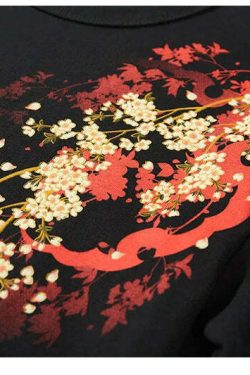 Y2K Sakura Samurai Tee - Retro 90s Grunge, Pastel Goth, and Summer Y2K Fashion