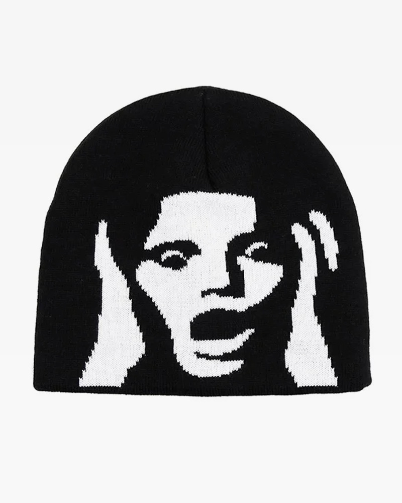 Y2K Scream Beanie - Retro 90s Grunge, Gothic Y2K, Summer Y2K Outfits, Y2K