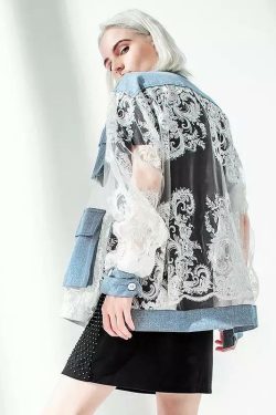 Y2K Semi-Transparent Blue Jacket - 90s Grunge, Retro, Summer, Party, and Club Outfits