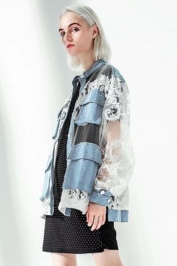 Y2K Semi-Transparent Blue Jacket - 90s Grunge, Retro, Summer, Party, and Club Outfits