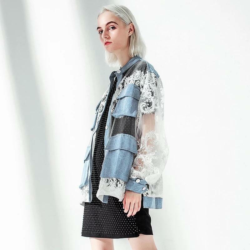 Y2K Semi-Transparent Blue Jacket - 90s Grunge, Retro, Summer, Party, and Club Outfits