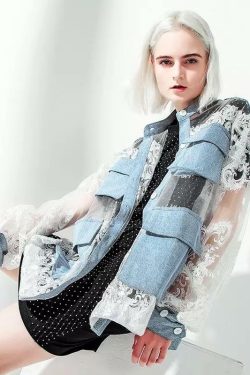 Y2K Semi-Transparent Blue Jacket - 90s Grunge, Retro, Summer, Party, and Club Outfits