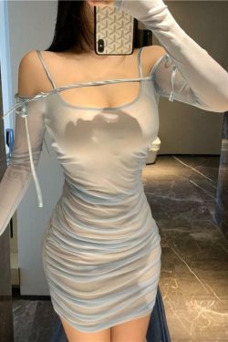 Y2K Sexy Long Sleeve Mini Dress - 90s Grunge, Retro Summer, Party & Club Outfits