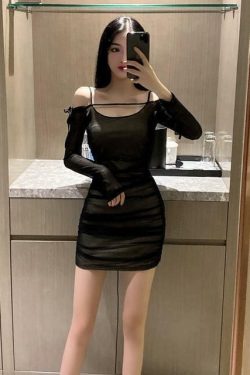 Y2K Sexy Long Sleeve Mini Dress - 90s Grunge, Retro Summer, Party & Club Outfits