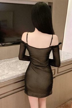 Y2K Sexy Long Sleeve Mini Dress - 90s Grunge, Retro Summer, Party & Club Outfits