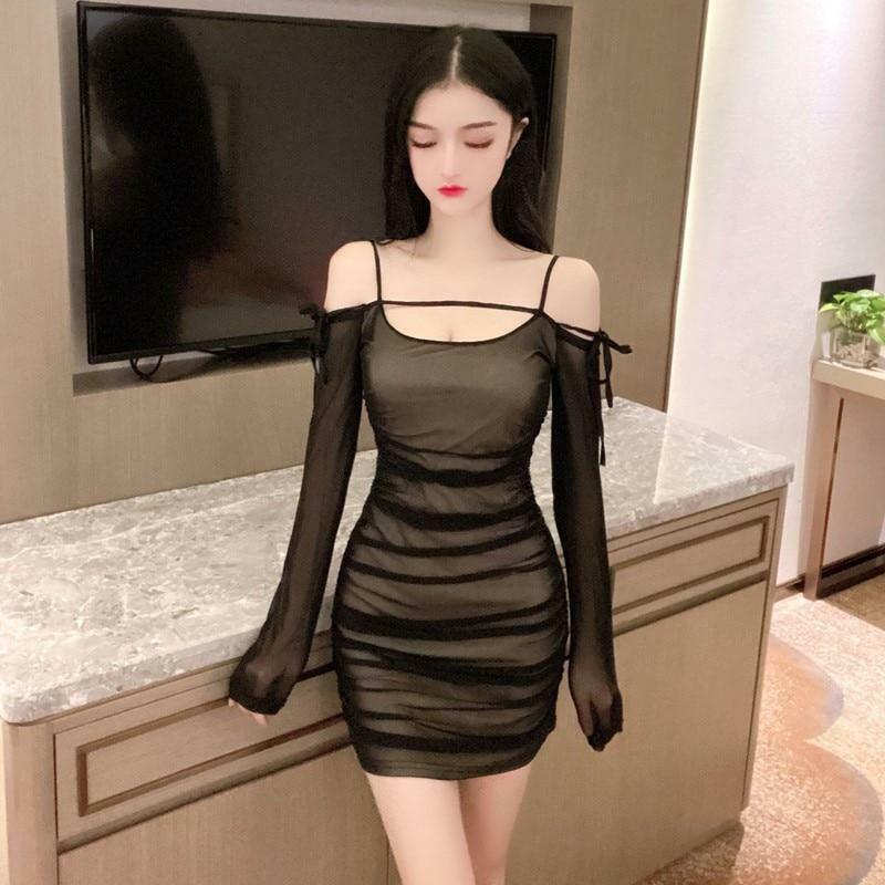 Y2K Sexy Long Sleeve Mini Dress - 90s Grunge, Retro Summer, Party & Club Outfits