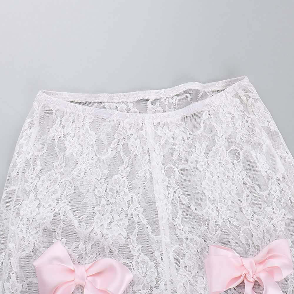 Y2K Sheer Lace Flare Pants - Retro 90s Grunge, Summer Outfits, Party & Club Fashion