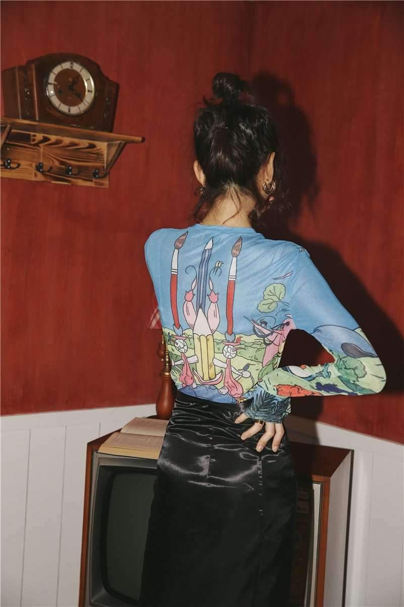 Y2K Sheer Mesh Shirt - 90s Grunge, Retro Summer, Y2K Party, Club