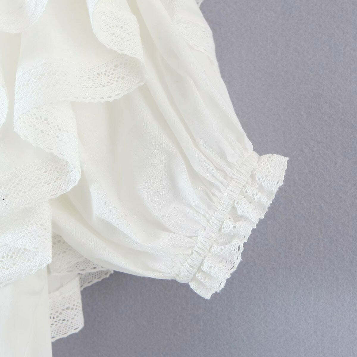 Y2K Sheer White Mini Dress - 90s Grunge, Retro Summer Outfit, Y2K Party & Club Fashion