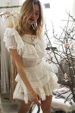 Y2K Sheer White Mini Dress - 90s Grunge, Retro Summer Outfit, Y2K Party & Club Fashion