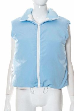 Y2K Sky Cloud Puffer Jacket - Retro 90s Grunge, Summer Y2K Outfits, Pastel Goth Fashion