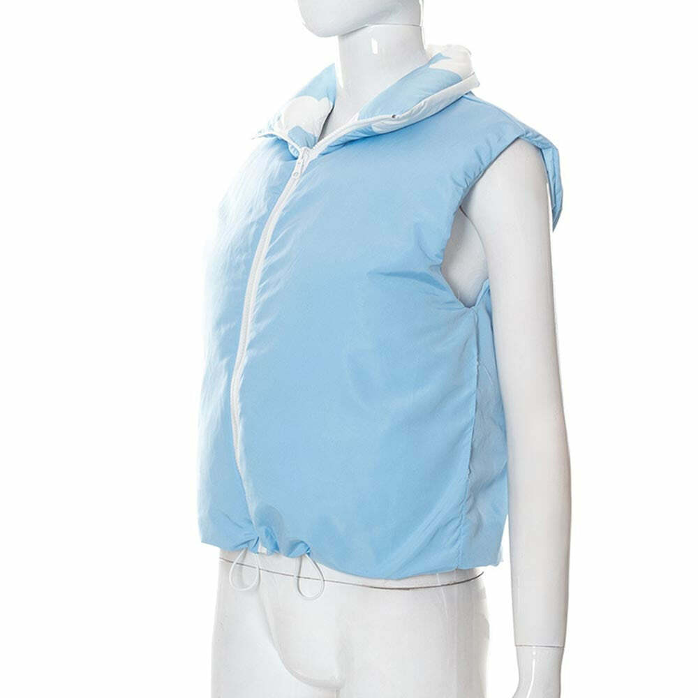 Y2K Sky Cloud Puffer Jacket - Retro 90s Grunge, Summer Y2K Outfits, Pastel Goth Fashion