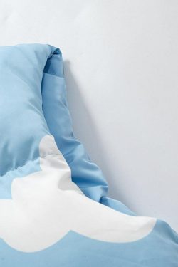 Y2K Sky Cloud Puffer Jacket - Retro 90s Grunge, Summer Y2K Outfits, Pastel Goth Fashion