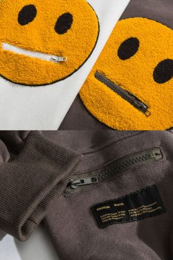 Y2K Smiley Hoodie - Retro 90s Grunge, Pastel Goth, Summer Y2K Outfits, Popstar Vibes